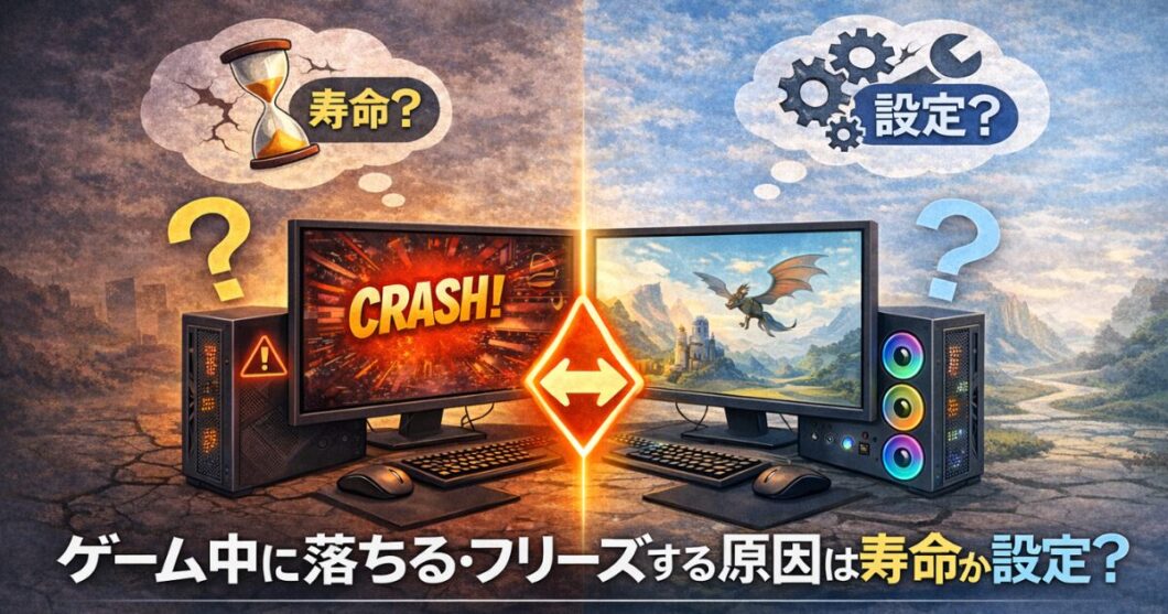 ゲーム中に落ちる・フリーズする原因