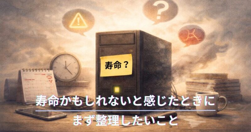 寿命かもしれないと感じたときに、まず整理したいこと