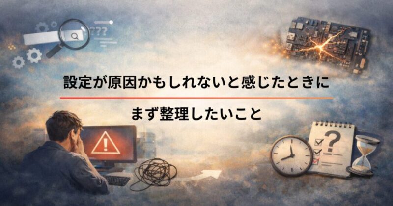 設定が原因かもしれないと感じたときに、まず整理したいこと