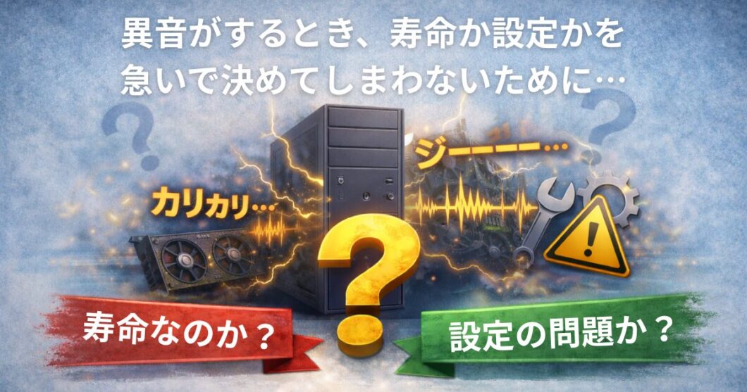 異音がするとき、寿命か設定かを急いで決めないために