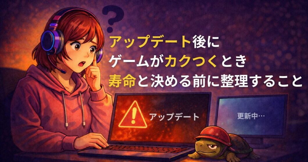 アップデート後にゲームがカクつく