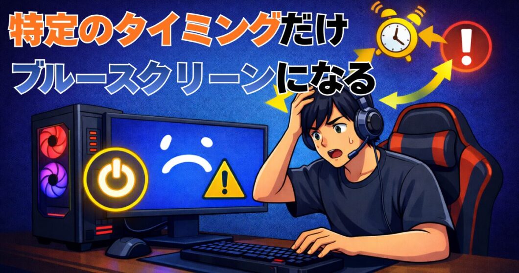 特定のタイミングだけブルースクリーンが出る