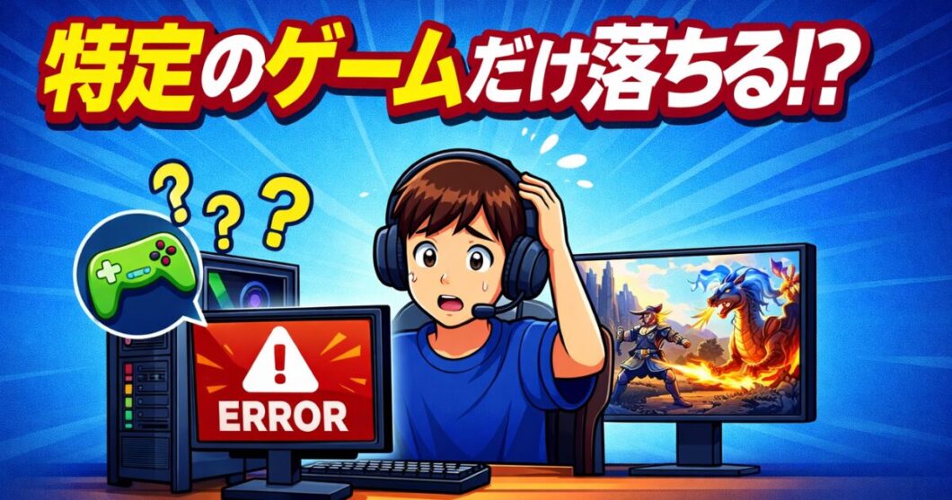 特定のゲームだけ落ちるのはなぜ