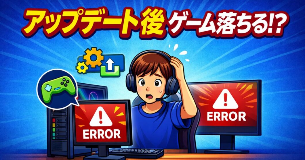 アップデート後にゲームが落ちる