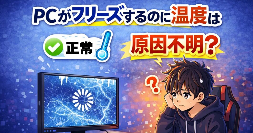PCがフリーズするのに温度は正常？