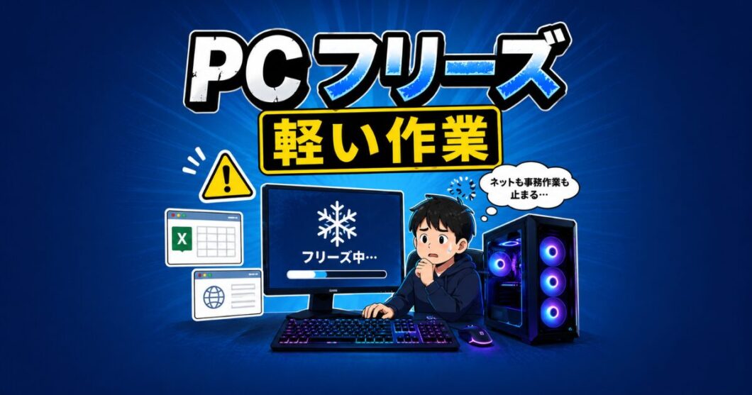 PCが軽い作業なのにフリーズする