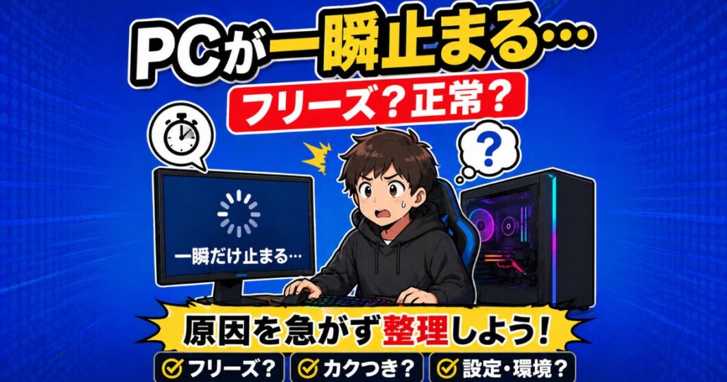 PCが一瞬止まる