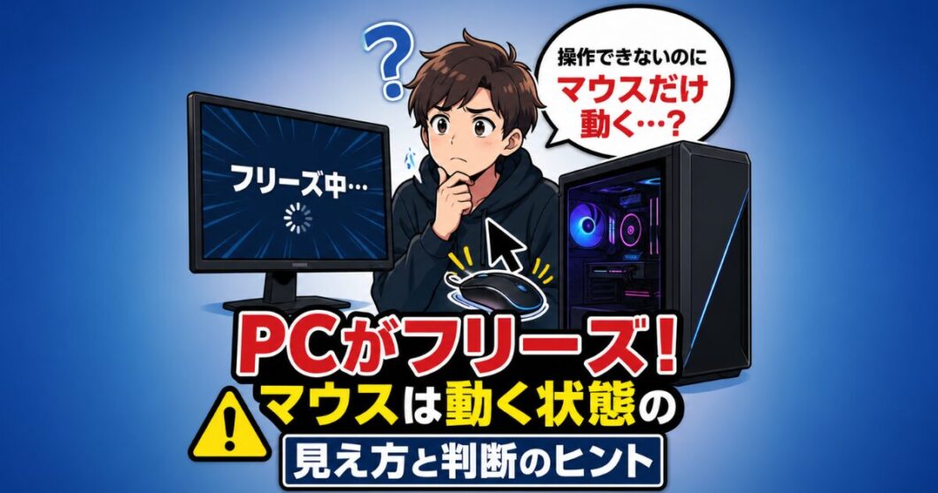 PCがフリーズしているのにマウスだけ動く