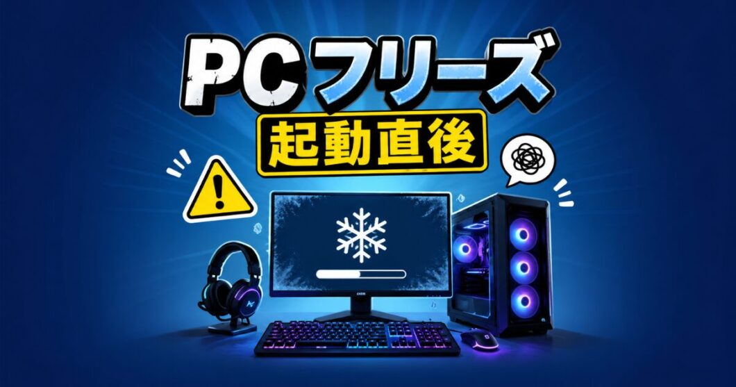 PCが起動直後にフリーズする