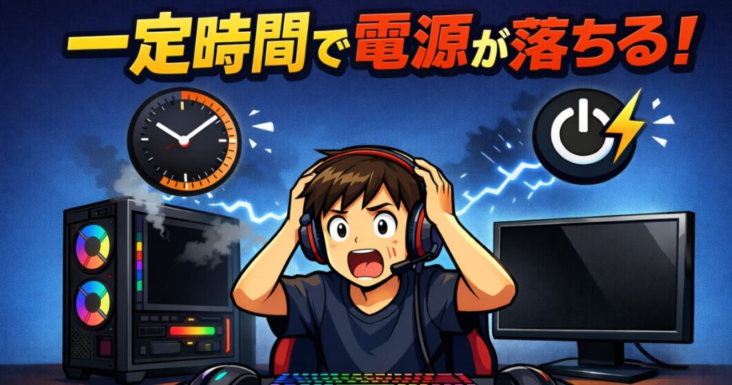 一定時間で電源が落ちる