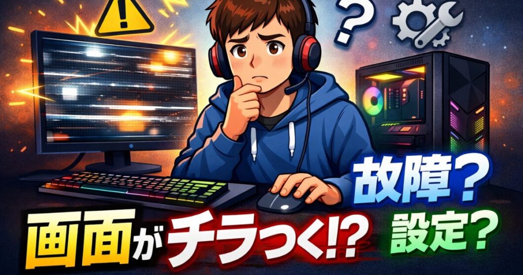 画面がチラつく原因