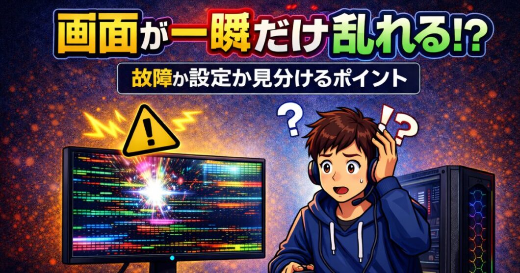 画面が一瞬だけ乱れる