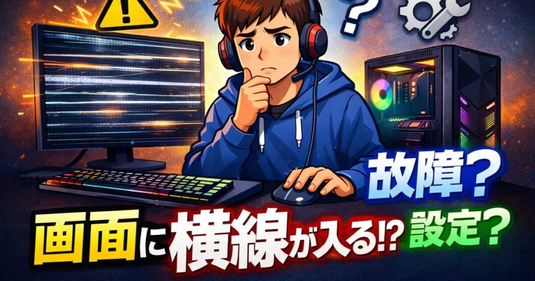 画面に横線が入る