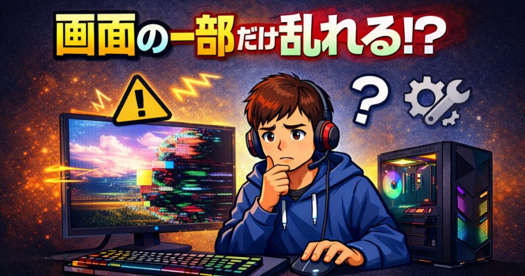 画面の一部だけ乱れる
