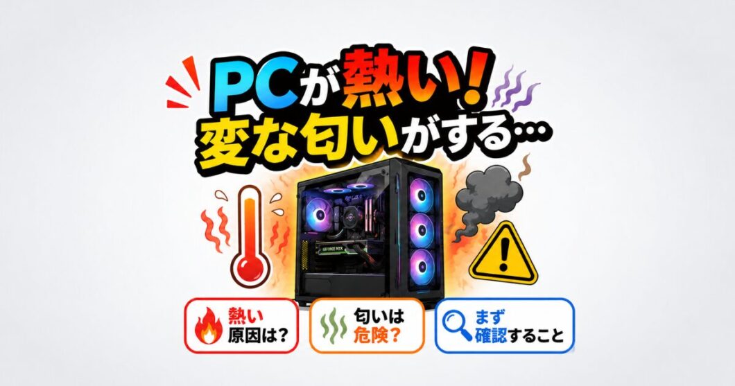 PCが熱い上に変な匂いがする