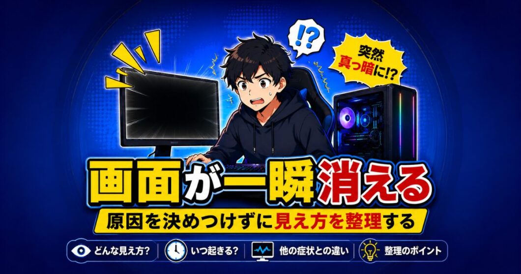 PCの画面が一瞬消える