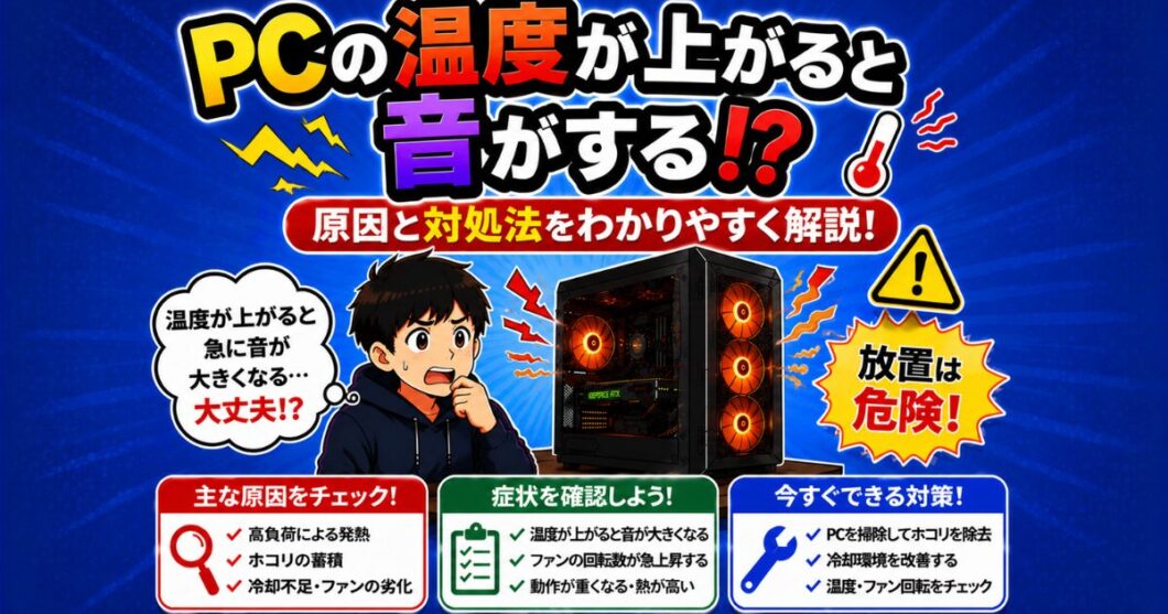 PCの温度が上がると音がする