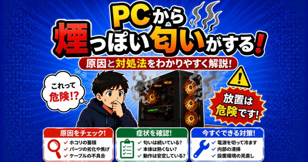 PCから煙っぽい匂いがする