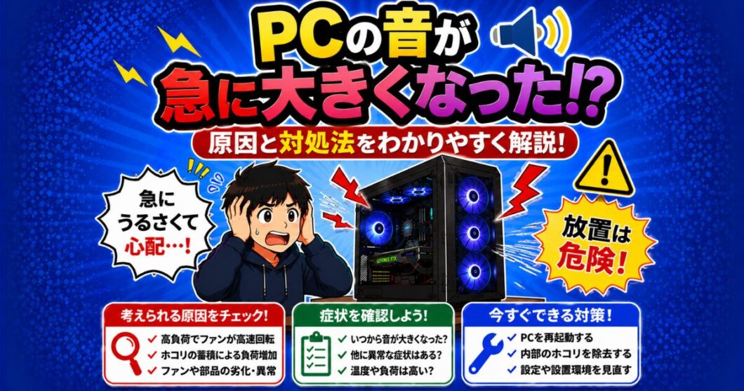 PCの音が急に大きくなった
