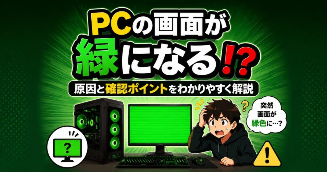 PCの画面が緑になる